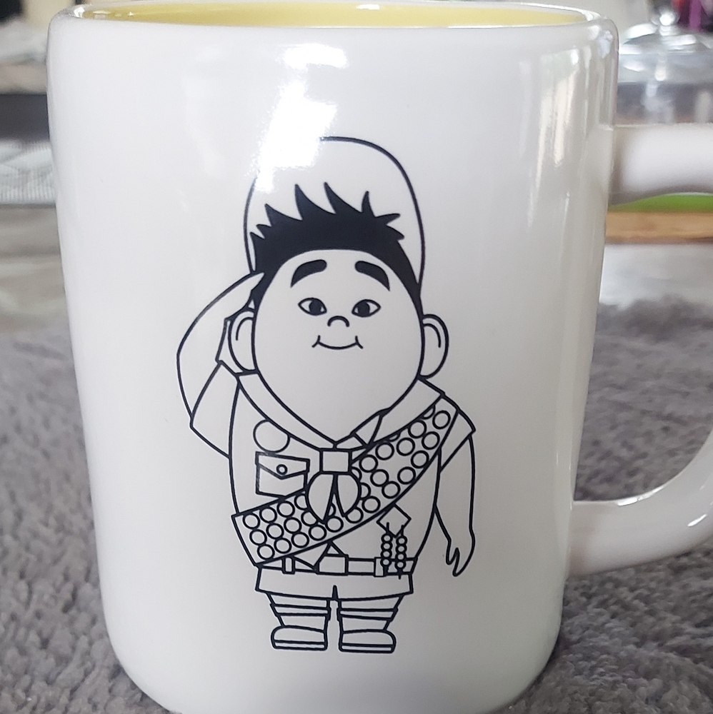Rae Dunn White Mug with Pixar Design